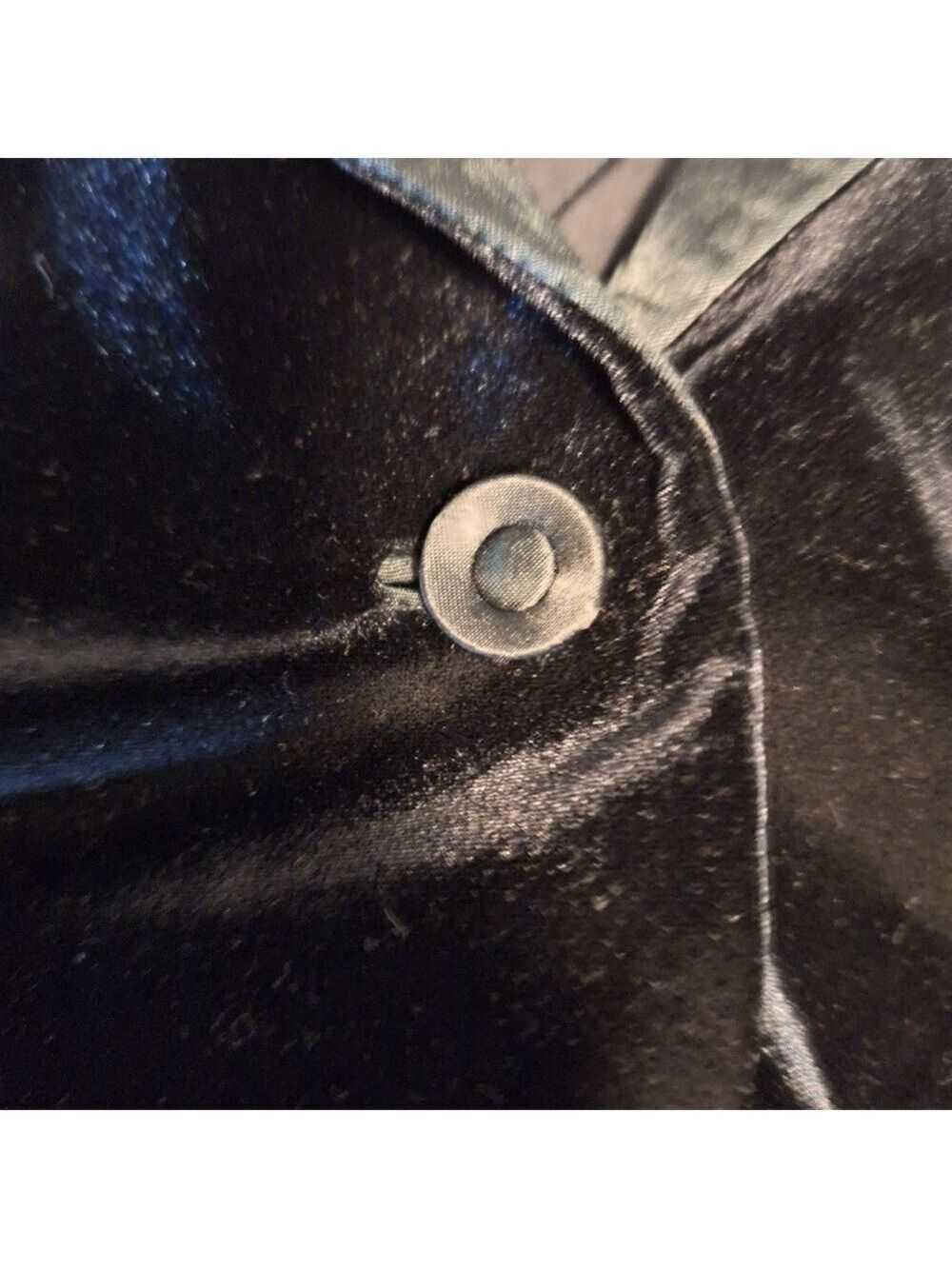 Doncaster Black Crushed Velvet Two Button Vintage Blazer Jacket Large - Picture 5 of 6